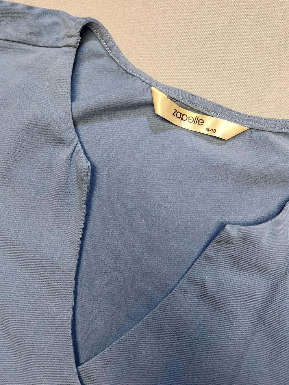 Zapelle Women’s Medium Blue V-Neck Dress/Top - Size M/10 - Custom Fashion Long